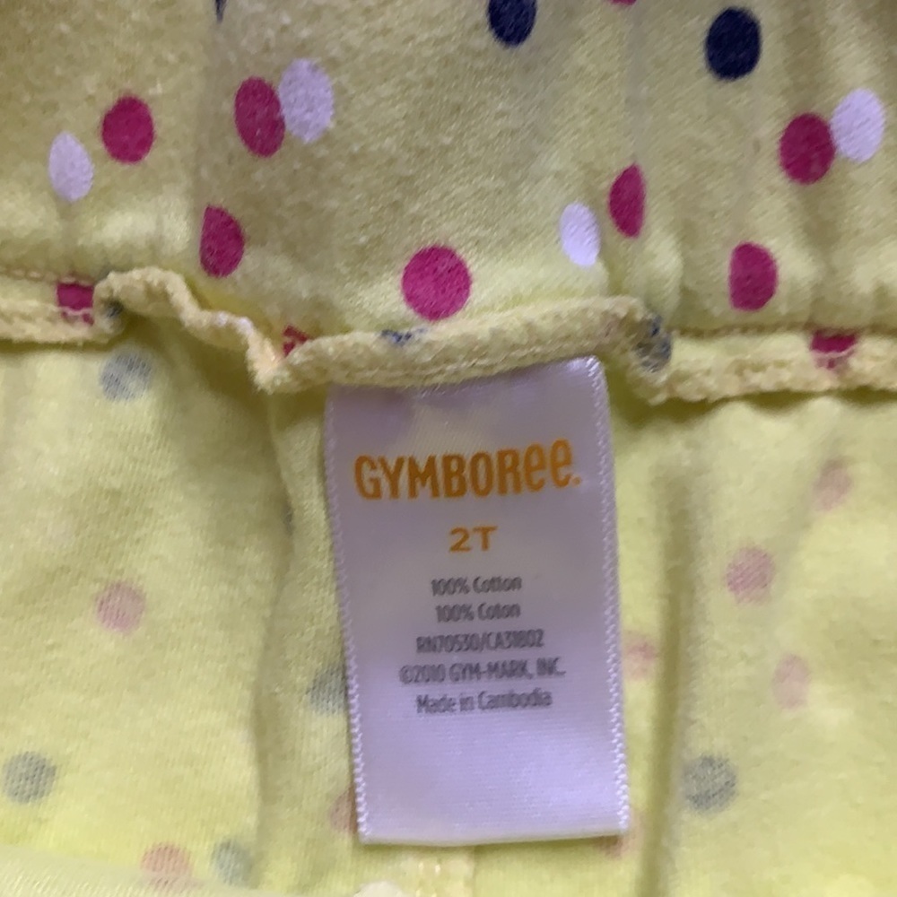 Gymboree yellow ruffle polka dot print cotton girl shorts 2T casual - Picture 5 of 5